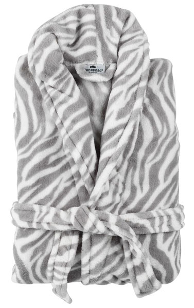 Bade Mantil Zebra L/XL Siva Kronborg