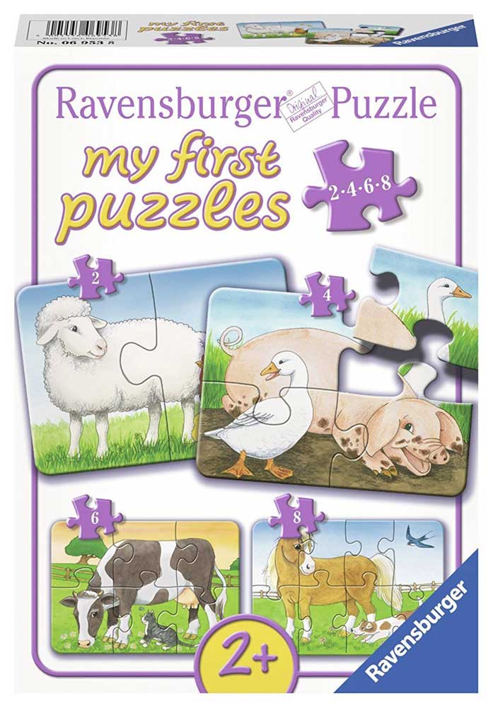 Ravensburger puzzle 20 delova - 4u 1, domaće životinje