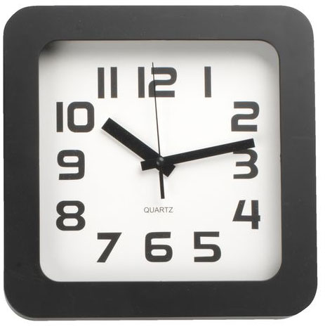 Zidni sat Square crni