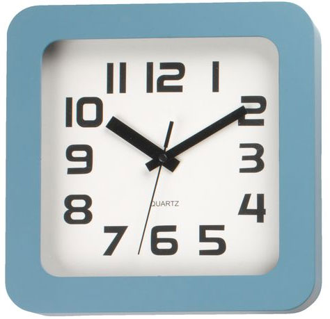Zidni sat Square svetlo plava boja