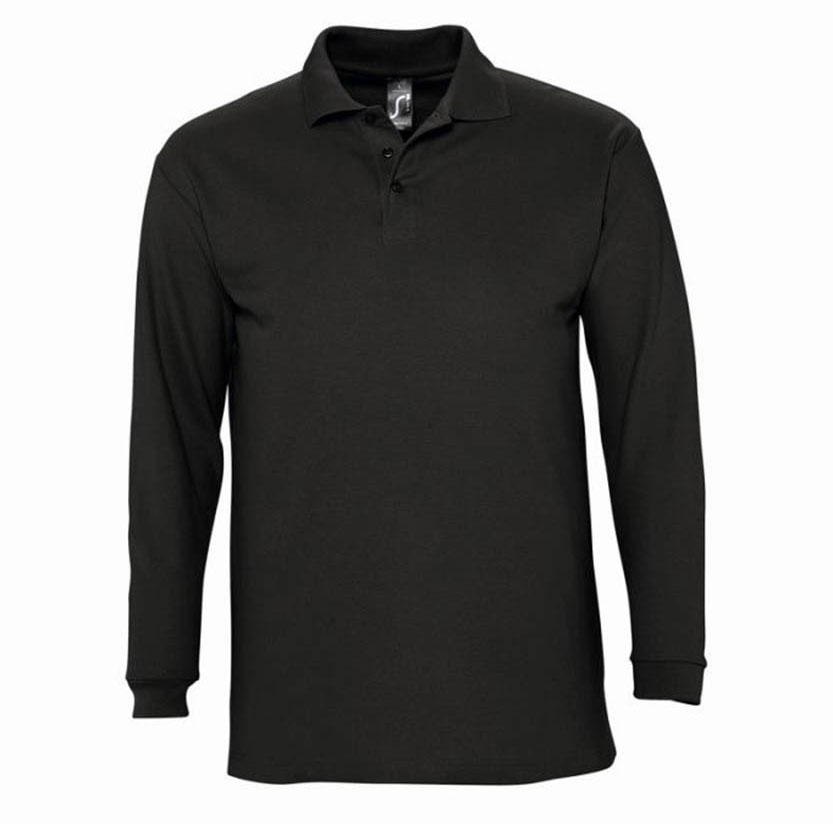 Sols Muška polo majica dug rukav Winter II Black veličina M 11353