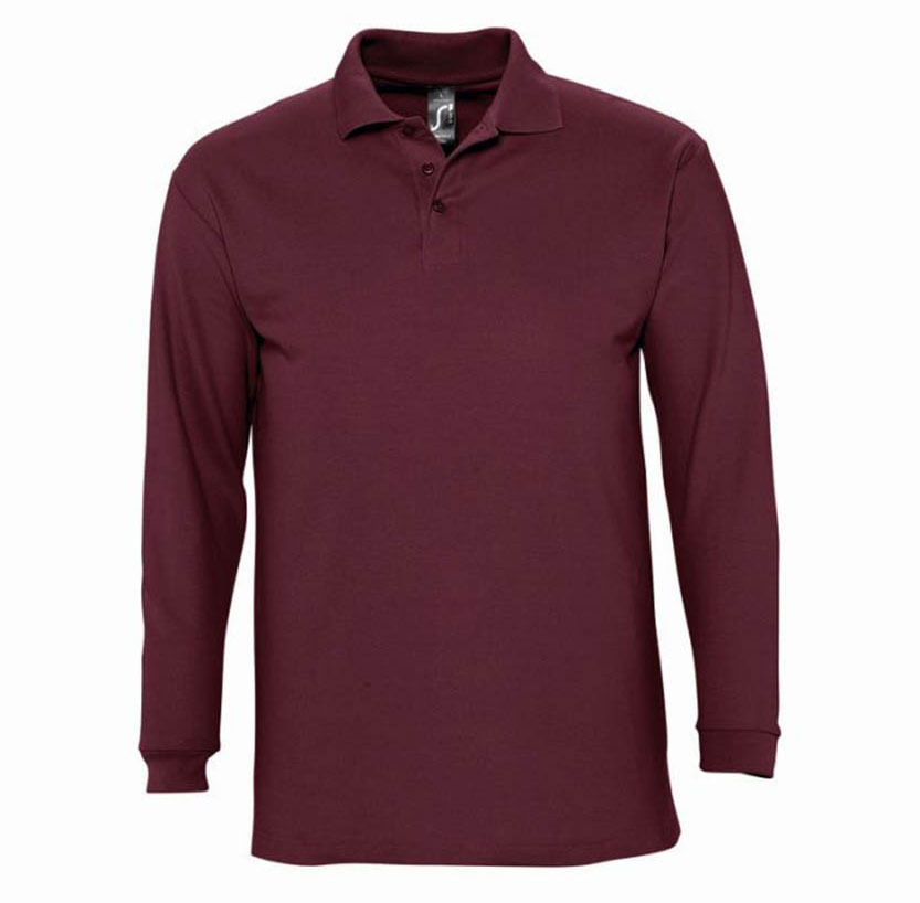 Sols Muška polo majica dug rukav Winter II Burgundy veličina M 11353