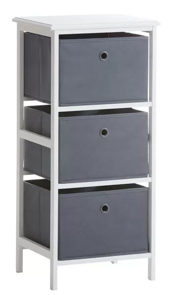 Komoda Odi 3 kutije bela-siva