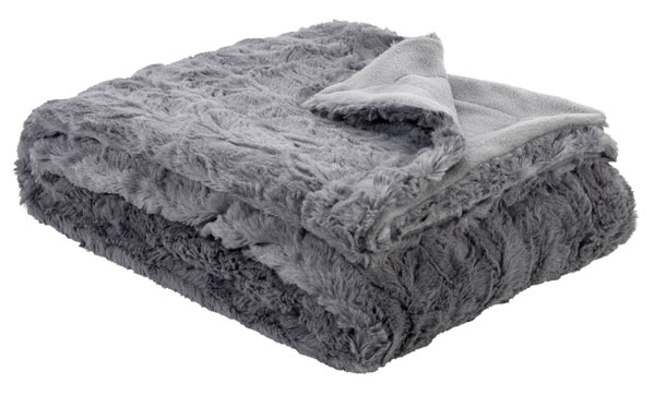 Ćebe Gena veštačko krzno 130x170 siva