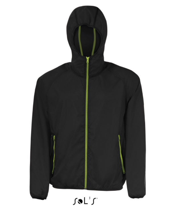 Sols Uniseks jakna vetrovka Shore Black veličina 3XL 01169