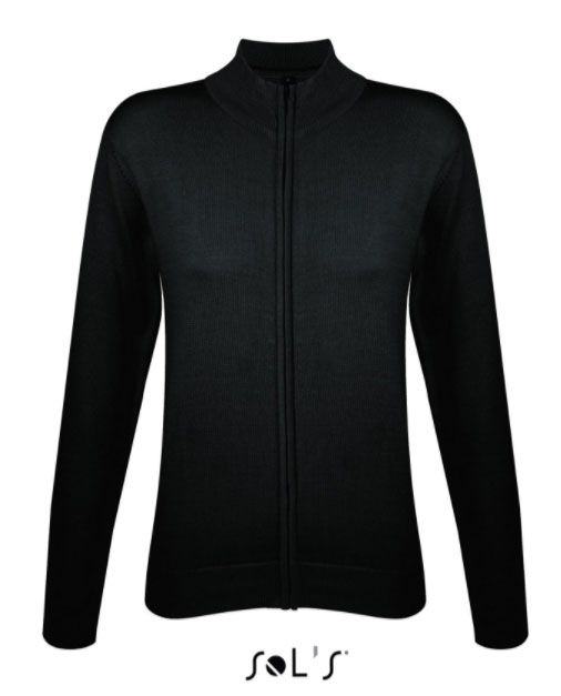 Sols Ženski džemper sa rajsferšlusom Gordon Women Black veličina S 00550