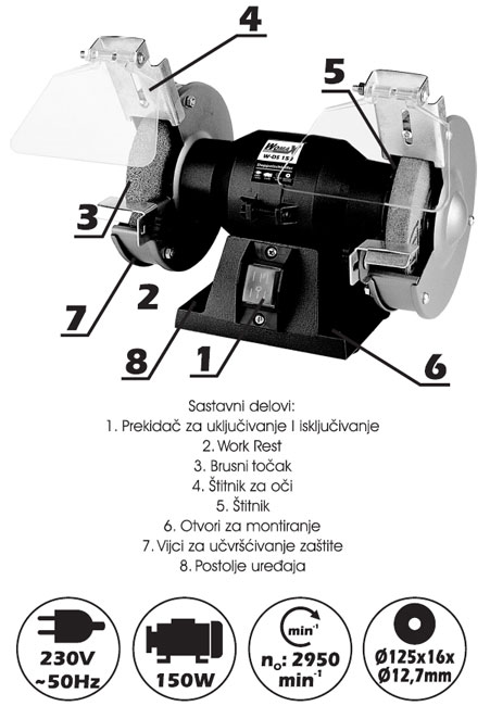 Dvostrani oštrač WDS150 72815012