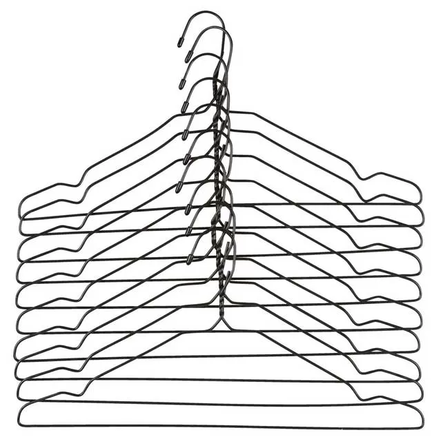 Žičane vešalice 10 komada crne