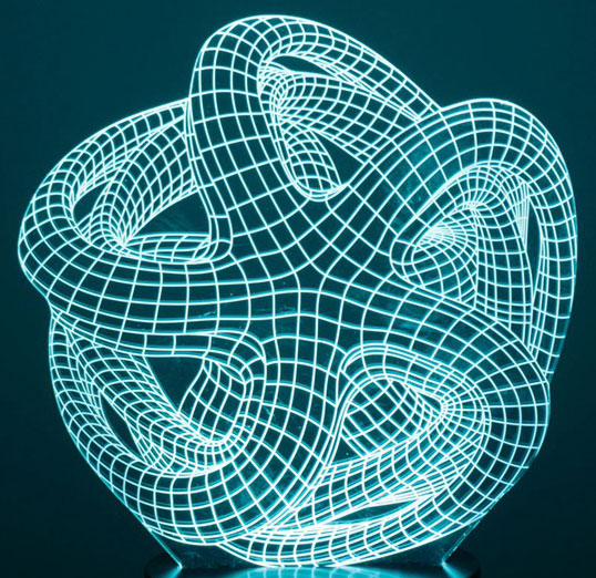 Black Cut 3D LED Lampa White Star