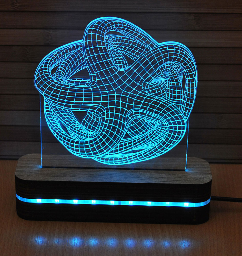 Black Cut 3D LED Lampa Star Multicolor - 9 boja