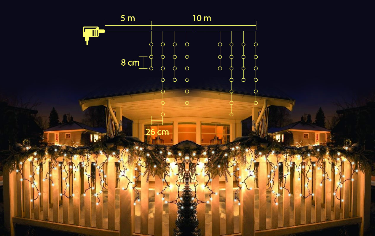 Novogodišnja rasveta za spoljnu i unutrašnju upotrebu 200LED 10m