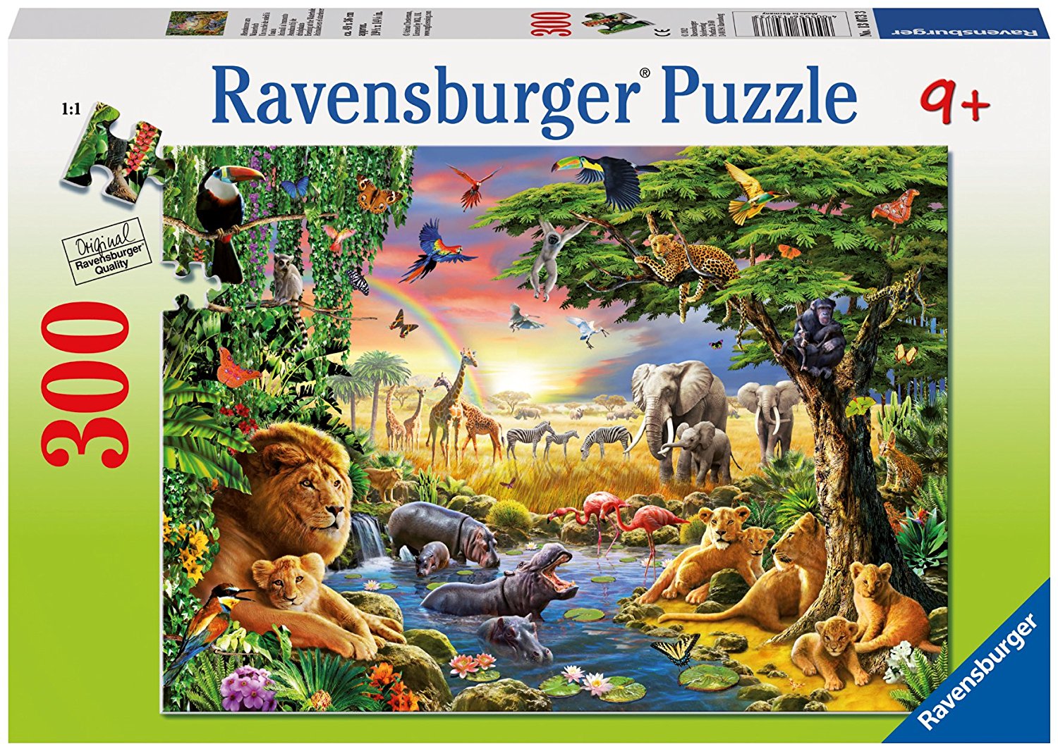 Ravensburger puzzle Životinje - Divlje životinje - Evening at The Waterhole 300 delova RA13073
