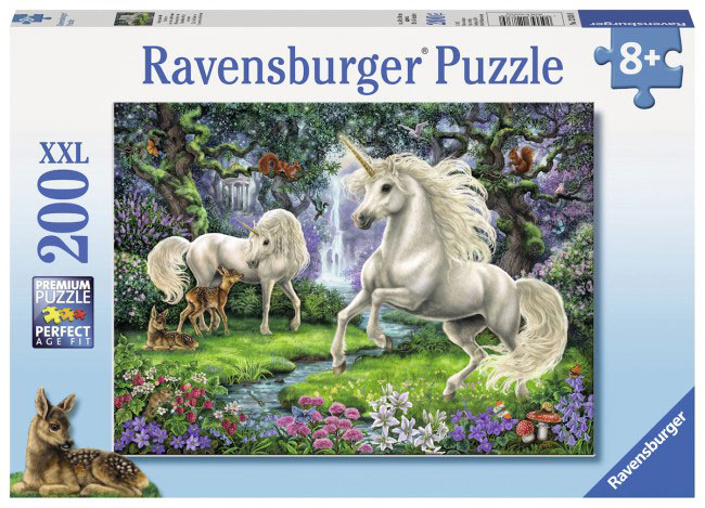 Ravensburger puzzle XXL - Životinje - Mysterious Unicorns 200 delova RA12838