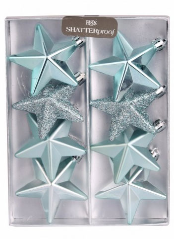 Komplet Ukrasa Za Jelku - Zvezde Tirkizne boje