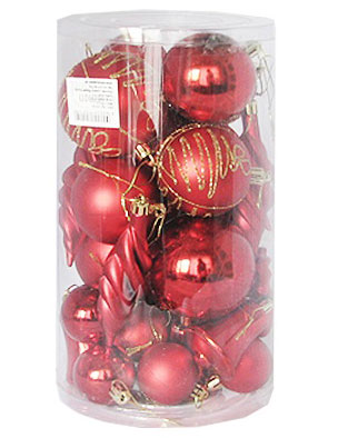 Novogodišnji ukrasi Set 27 komada Crveni