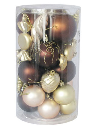 Novogodišnji ukrasi Set 25 komada Raznobojni