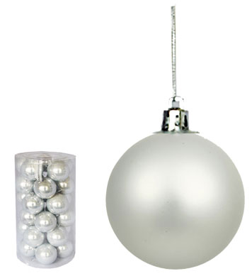 Novogodišnji ukrasi Kugle 5cm Set 30 komada Sivi
