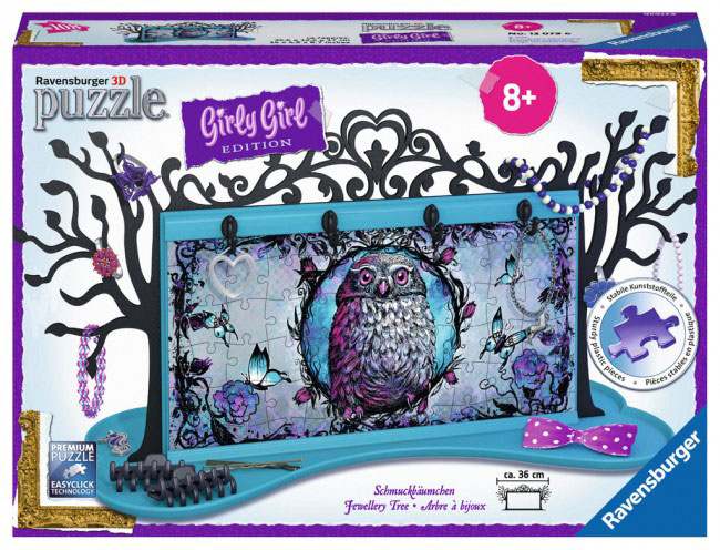  Ravensburger 3D puzzle GIRLY GIRL edition - Za devojčice - Drvce za odlaganje nakita - Životinje - Animal Trend Jewellery Tree 108 delova RA12079