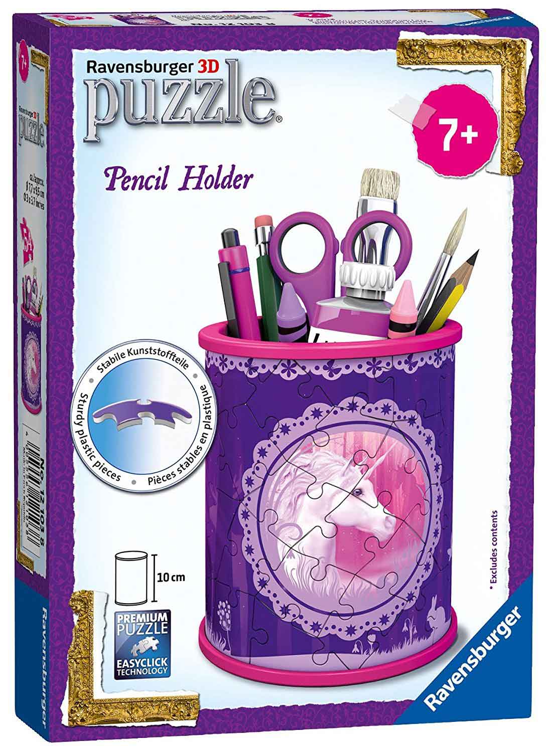  Ravensburger 3D puzzle GIRLY GIRL edition - Za devojčice - Kutija za olovke - Unicorns Pencil Holder 54 dela RA12103