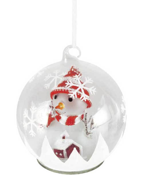 Svetleći sneško u kugli LED GLG13/RD