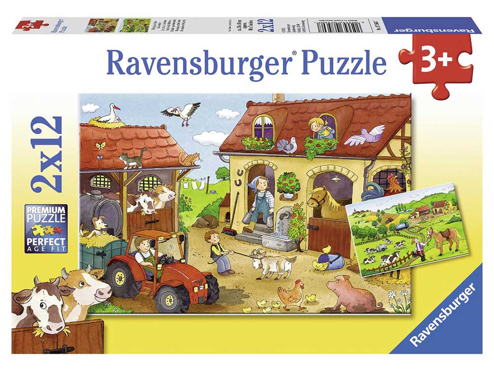 Ravensburger puzzle  Dečije puzle - 2x12 - Working on the Farm  2x12 delova  RA07560