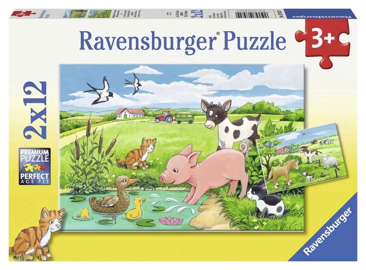 Ravensburger puzzle Dečije puzle - 2x12 - Životinje - Baby Farm Animals 2x12 delova RA07582