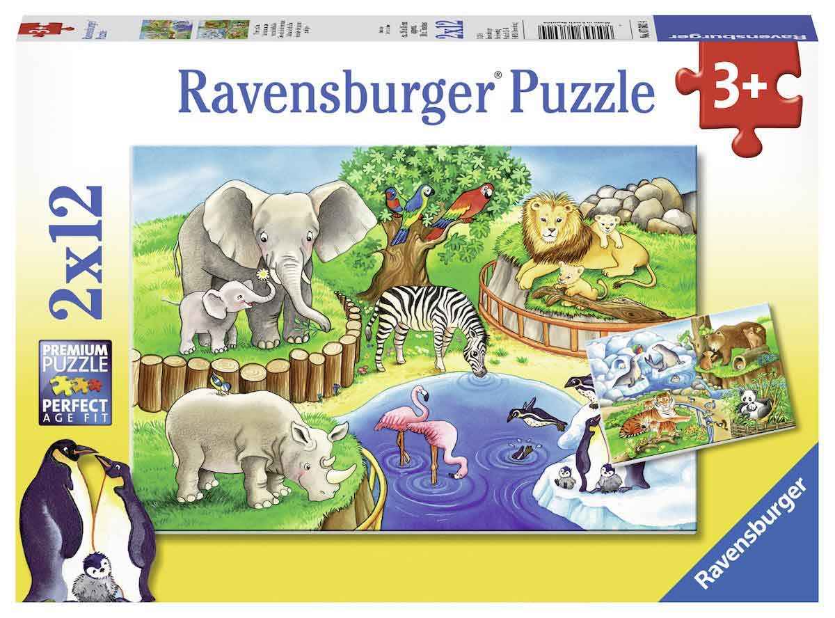 Ravensburger puzzle  Dečije puzle - 2x12 - Životinje - Animals in the Zoo  2x12 delova  RA07602