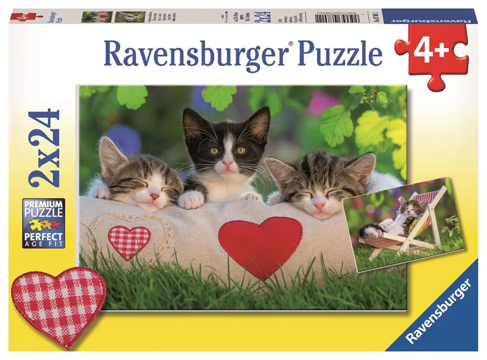 Ravensburger puzzle Dečije puzle - 2x24 - Životinje - Mace - Sleepy Kittens 2x24 dela RA07801