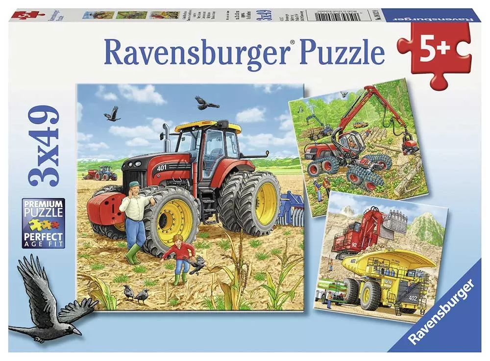 Ravensburger puzzle Dečije puzle - 3x49 - Large Machines 3x49 delova RA08012