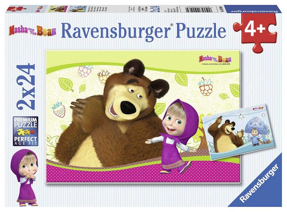 Ravensburger puzzle Dečije puzle - 2x24 - Maša i medved - Masha and the Bear   2x24 dela RA09046