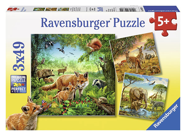 Ravensburger puzzle Dečije puzle - 3x49 - Životinje - Animals of the Earth  3x49 delova RA09330