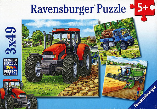 Ravensburger puzzle Dečije puzle - 3x49 - Velike poljoprivredne mašine - Traktor  3x49 delova RA09388