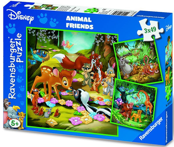 Ravensburger puzzle Dečije puzle - 3x49 - Disney - Animal Friends - Bambi, Balu i Simba   3x49 delova RA09365