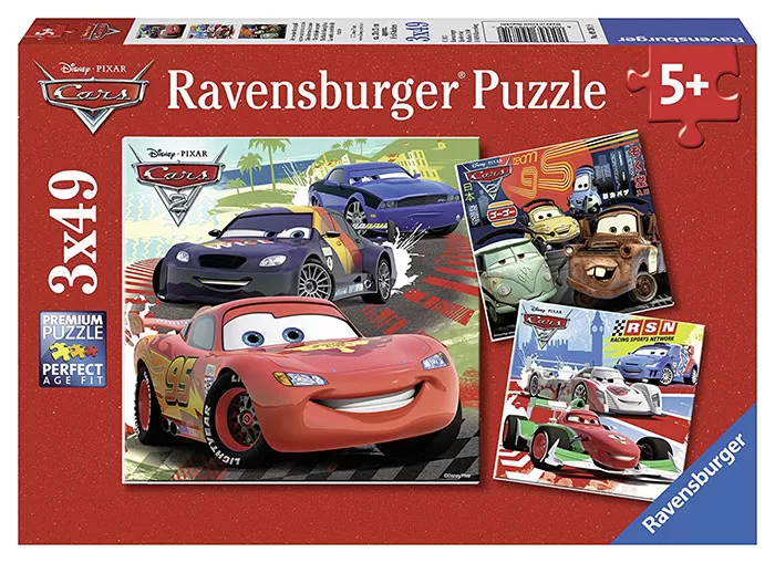 Ravensburger puzzle Dečije puzle - 3x49 - Disney - PIXAR - Cars 2 - Trke 3x49 delova RA09281