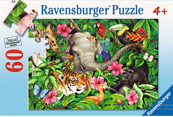 Ravensburger puzzle Dečije puzle - 60 - 1:1 - Životinje -  Tropical Friends   60 delova RA09533