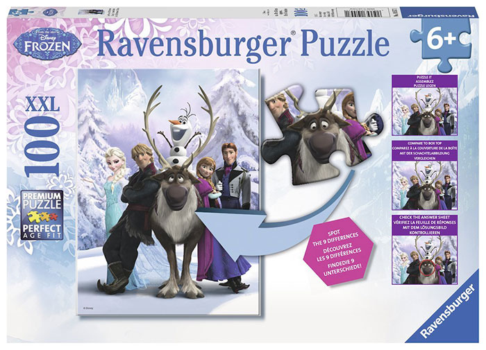 Ravensburger puzzle Dečije puzle - XXL - Disney - Frozen - Difference Hidden Changes - Skrivene razlike  100 delova RA10557