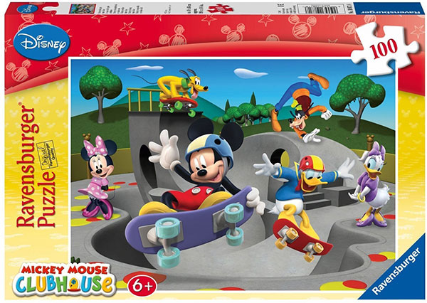 Ravensburger puzzle Dečije puzle - XXL - Disney - Mickey Mouse Club House - Mikijev urnebesni skejt klub  100 delova RA10871