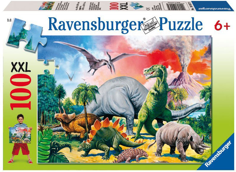 Ravensburger puzzle Dečije puzle - XXL - 1:1 - Dinosaurusi - Među dinosaurusima  100 delova RA10957