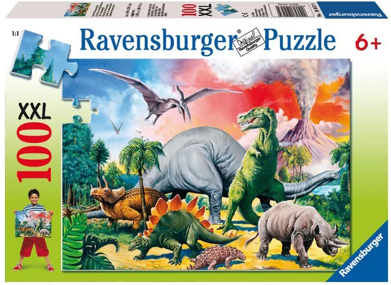 Ravensburger puzzle Dečije puzle - XXL - 1:1 - Dinosaurusi - Među dinosaurusima 100 delova RA10957