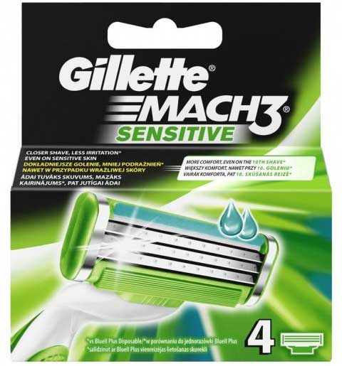 Gillette Mach3 Sensitive Četiri rezervne glave brijača 0501202