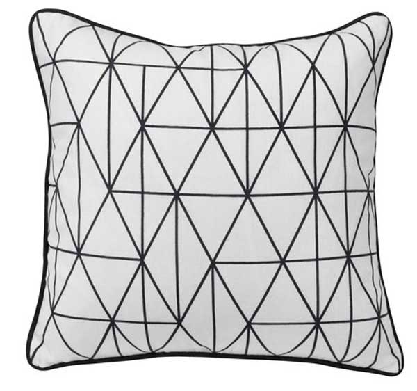 Ukrasna jastučnica Mogi (bez jastuka) 40x40 crno-bela