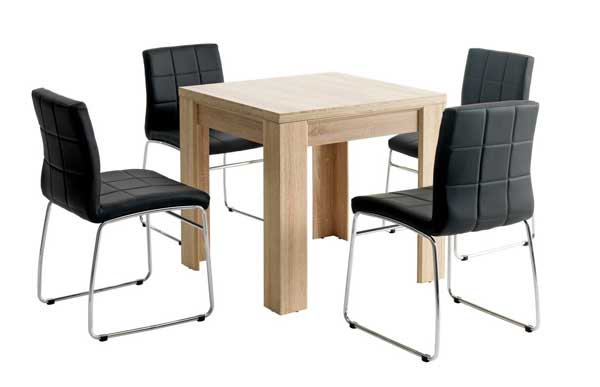 Trpezarijska garnitura Nela Sto i 4 stolice crne