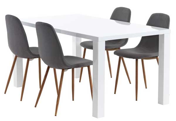 Trpezarijska garnitura Omix Sto i 4 stolice siva-hrast - Image 1