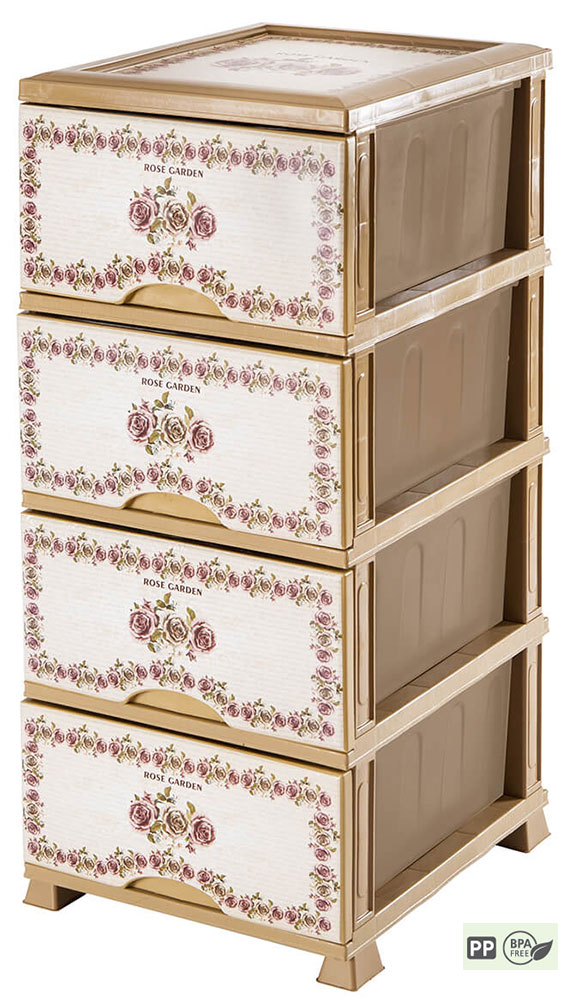 Komoda Sa 4 Fioke Od Polipropilena Rose Garden Violet House - Image 1