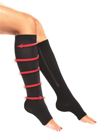 Zip sox - Kompresione čarape sa ziperom crne S-M