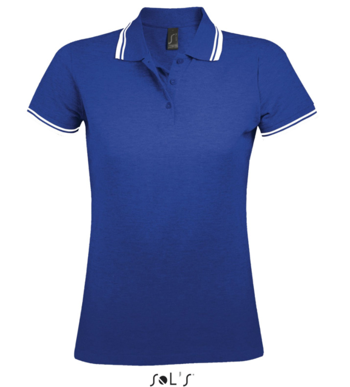 Sols Pasadena Ženska majica sa kragnom vel. M Royal Blue/White 00578