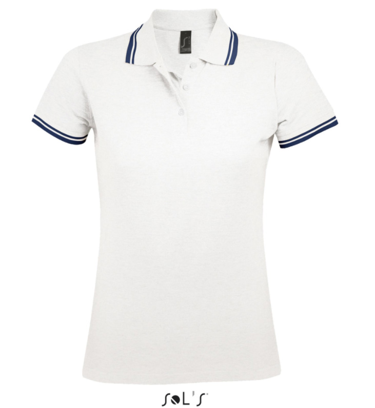 Sols Pasadena Ženska majica sa kragnom vel. S White/Navy 00578