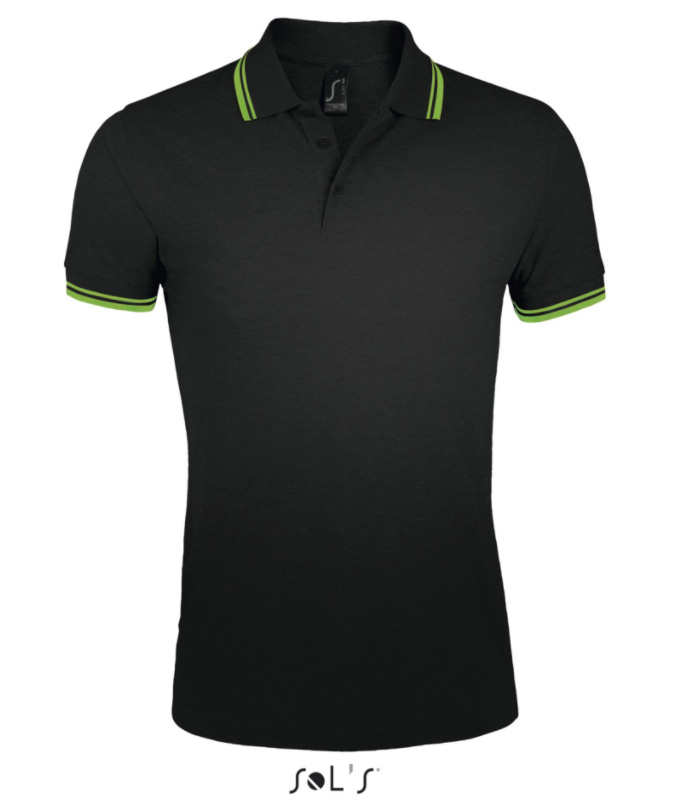 Polo majica za muškarce veličina XL Sols Pasadena Black/Lime 00577