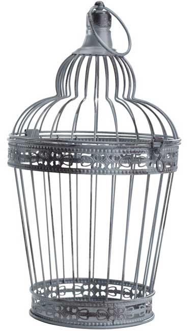 Ukrasni kavez za saksiju sa cvećem Siva