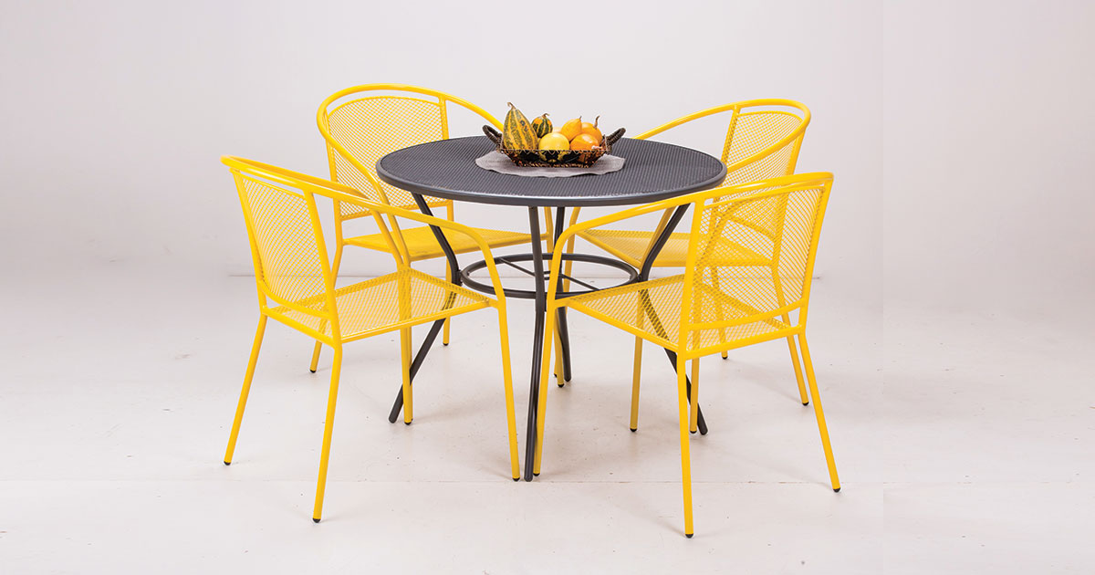 Baštenska Garnitura Noto Yellow - 4 Stolice i Sto